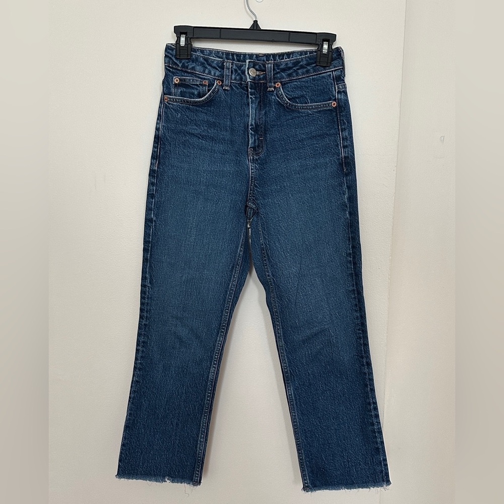 Topshop Medium Wash Straight Jeans